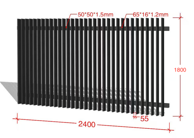 Blade Fencing Panel 65 x 16 55mm Gap 1800H x 2400W
