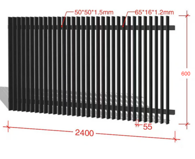 Blade Fencing Panel 65 x 16 55mm Gap 600H x 2400W
